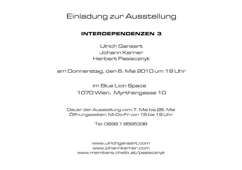 Einladung zur Ausstellung im Atelier