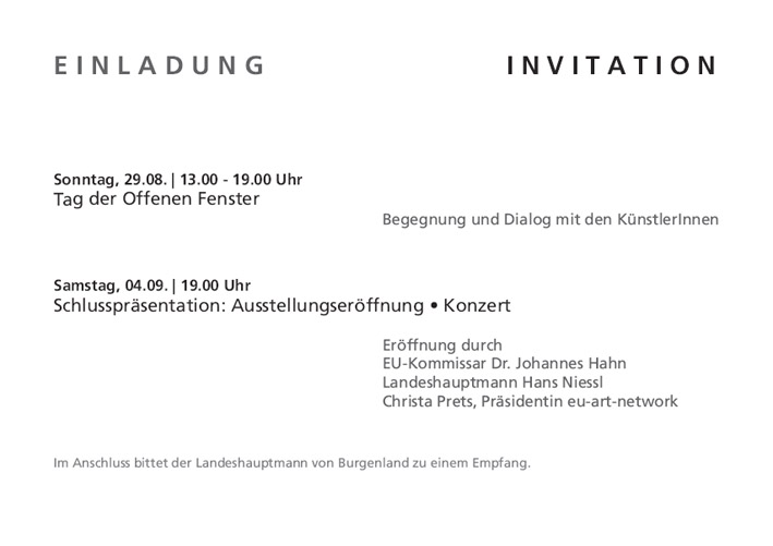Einladung zur Ausstellung in Oslip