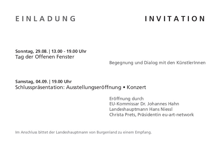 Einladung zur Ausstellung in Oslip