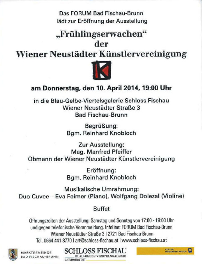 Einladung zur Vernissage der WNK